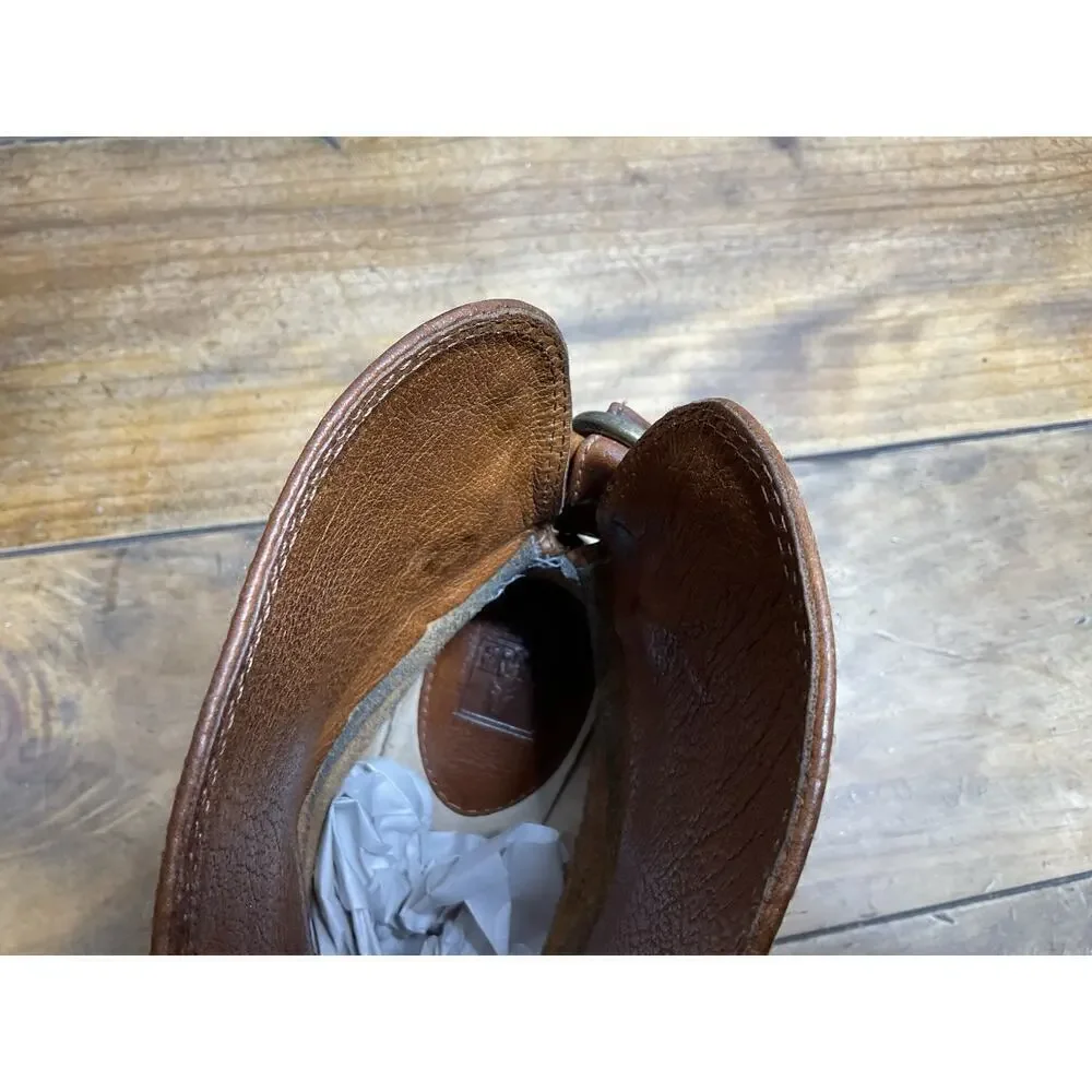 FRYE Boots Lucinda Short Brown Leather Bootie Size 7